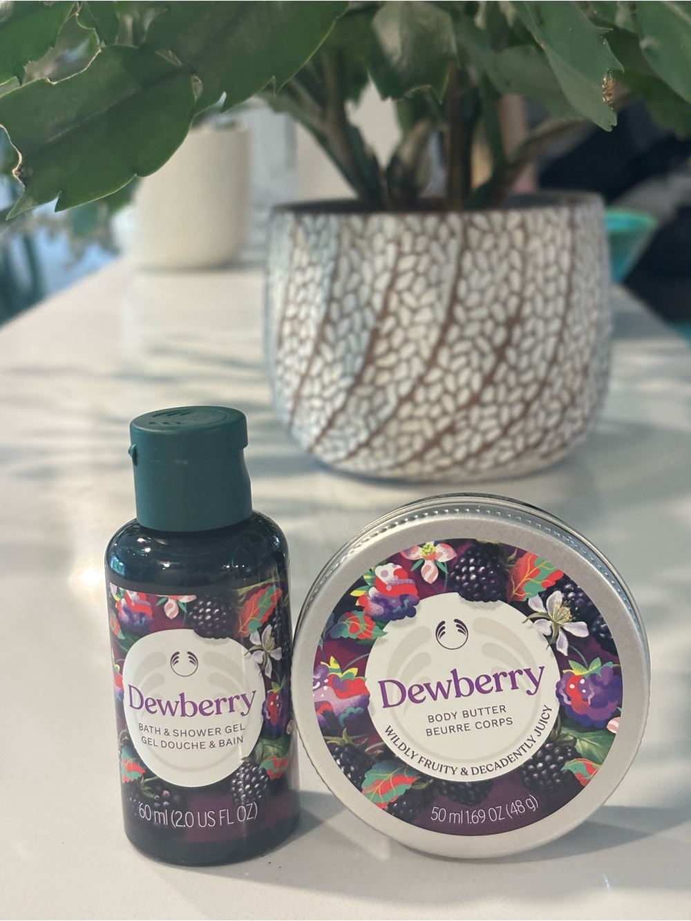 The Body Shop “mini” Dewberry Bath & Shower Gel  & Body butter set